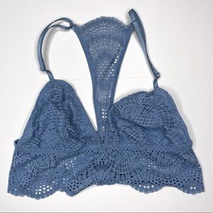 Victoria’s Secret Racerback Scallop Lace Blue Bralette